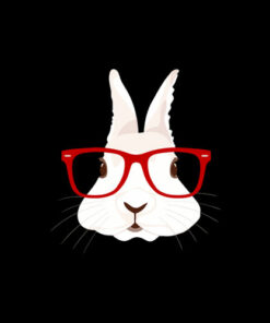 Funny Rabbit Hipster Bunny Geek Nerd Women Girls T-Shirt