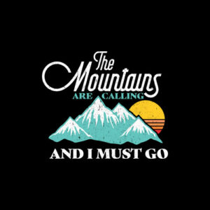 Mountains Are Calling And I Must Go Retro 80s Vibe Graphic T-Shirt