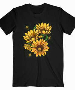 Yellow Sunflower Floral Watercolor Positivity T-Shirt