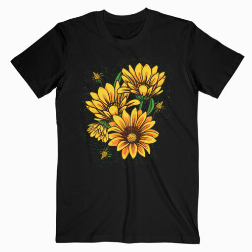 Yellow Sunflower Floral Watercolor Positivity T-Shirt