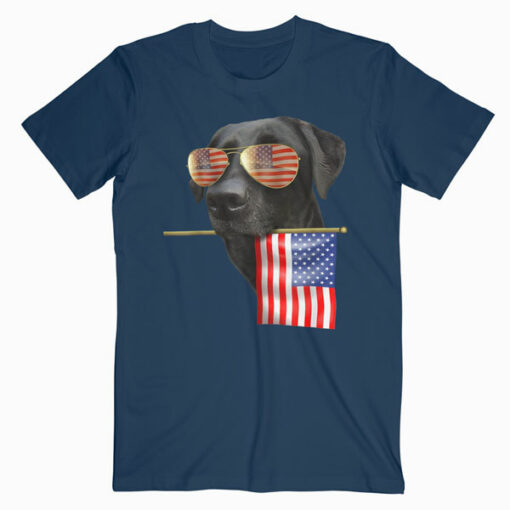 4th of July Shirt Fun American Flag Labrador Dog Lover Gift T-Shirt