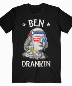 4th of July Shirts for Men Ben Drankin Benjamin Franklin Tee