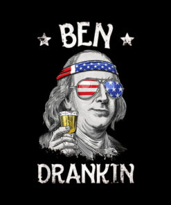 4th of July Shirts for Men Ben Drankin Benjamin Franklin Tee