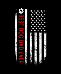 Best Dog Dad Ever American Flag T-Shirt Gift for Best Father