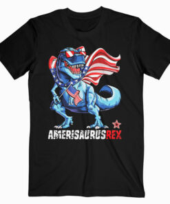 Dinosaur 4th of July T shirt Kids Boys Men Amerisaurus T Rex