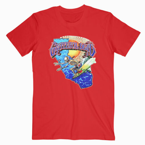 Grateful Dead Surfing Skeleton Vintage 1986 Band T Shirt