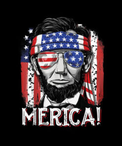 Lincoln 4th of July Boys Kids Men Merica American Flag Gifts T-Shirt