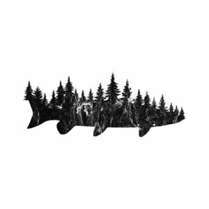 Musky Pine Forest Treeline Outdoor Fishing Angler T-Shirt