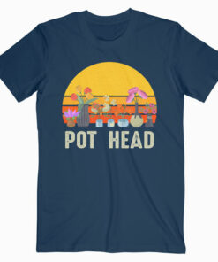 Pot Head Stone Flowers Vintage Retro Sunset T Shirt