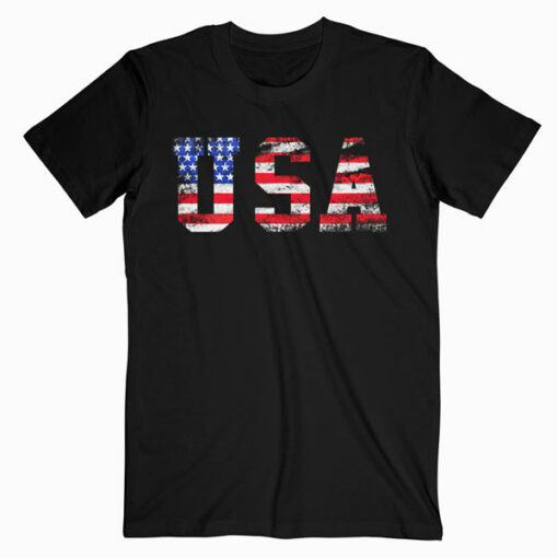 USA T-Shirt Patriotic 4th of July Tee American Flag Vintage T-Shirt