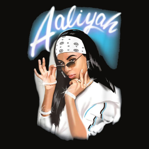 Aaliyah Airbrush Bandana Photo T Shirt