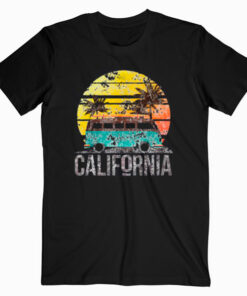 California Retro Surf Vintage Van Surfer Surfing T Shirt