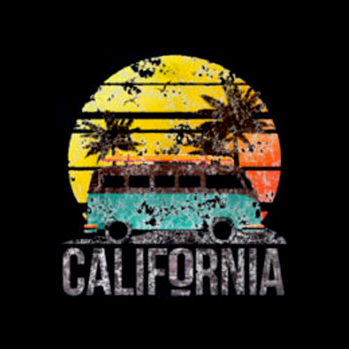 California Retro Surf Vintage Van Surfer Surfing T Shirt
