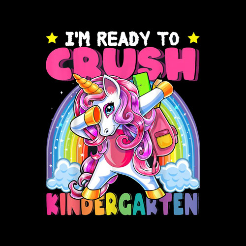 Crush Kindergarten Dabbing Unicorn Back to School Girls Gift T-Shirt