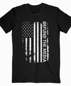 Defund The Media Vintage American Flag Funny 2020 Election T Shirt