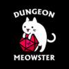 Dungeon Meowster Funny Nerdy Gamer Cat D20 RPG T Shirt