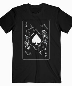 Goth Punk Ace Of Spades Card Shark Gambler Skeleton T Shirt
