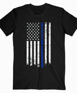 Honor & Respect Police Officer Thin Blue Line Flag T-shirt