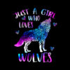 Just a Girl Who Loves Wolves Watercolor Wolf Ornament Gift T-Shirt
