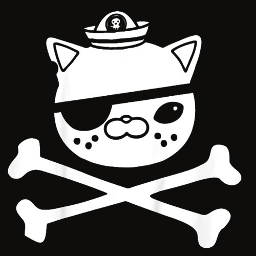 Kids Kwazii Cute Funny Pirate Cat Kids Tee T Shirt