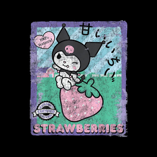 Kuromi Strawberry Picking Strawberries Farm T-Shirt