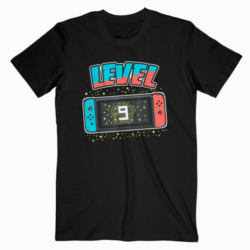 Level 9 Birthday Shirt Boy 9 Years Old Video Games Gift T-Shirt
