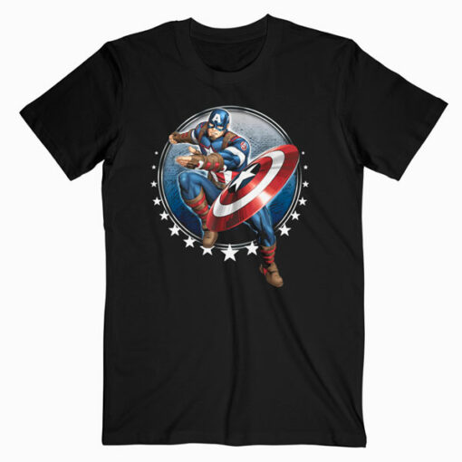 Marvel Captain America Shield Throw Stars Graphic T-Shirt