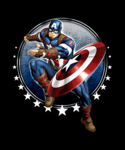 Marvel Captain America Shield Throw Stars Graphic T-Shirt