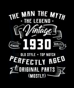 Mens Man Myth Legend 1930 90th Birthday Gifts For 90 Years Old T-Shirt