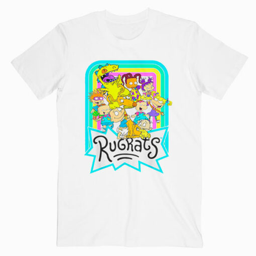 Nickelodeon Rugrats Neon Rainbow Reptar And Friends T Shirt