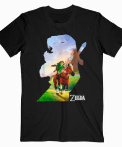 Nintendo Zelda Link Epona Ride Silhouette Graphic T Shirt
