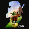 Nintendo Zelda Link Epona Ride Silhouette Graphic T Shirt