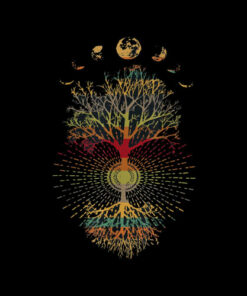 Phases of the Moon Retro 60's 70's Vibe Tree of Life T-Shirt