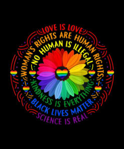 Rainbow Black Lives Matter Science LGBT Pride Flower T-Shirt