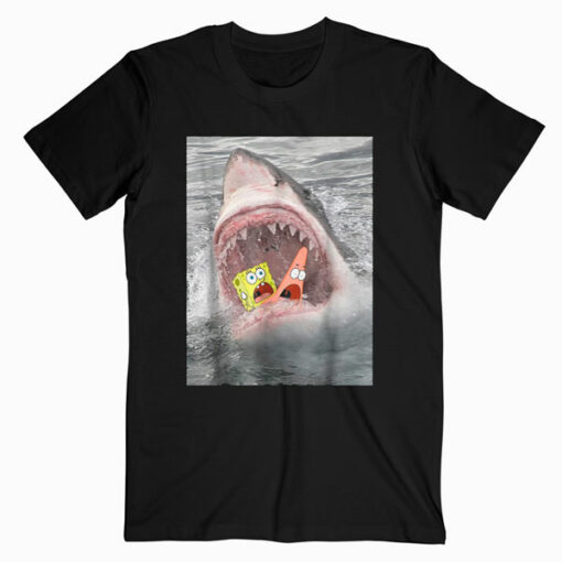Spongebob SquarePants Shark Attack Humorous T Shirt