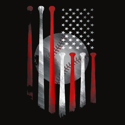 American Flag Vintage Baseball Flag T Shirt