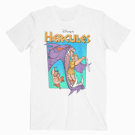 Disney Hercules Hydra Battle Retro Graphic T Shirt