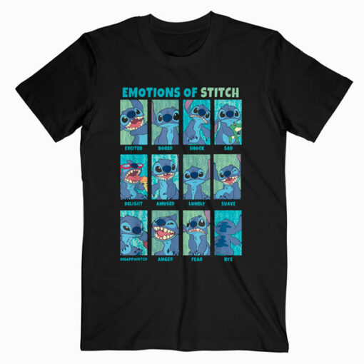 Disney Lilo and Stitch Emotions Of Stitch Panels T Shirt