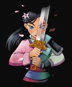 Disney Mulan Anime Half Girl Half Warrior Graphic T Shirt