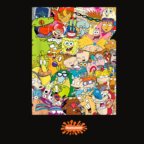 Group Shot Center Square All 90s Characters T Shirt
