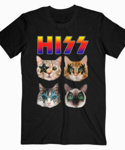 Hiss Funny Cats Kittens Rock Rockin T shirt Gift Tee Pun