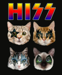 Hiss Funny Cats Kittens Rock Rockin T shirt Gift Tee Pun