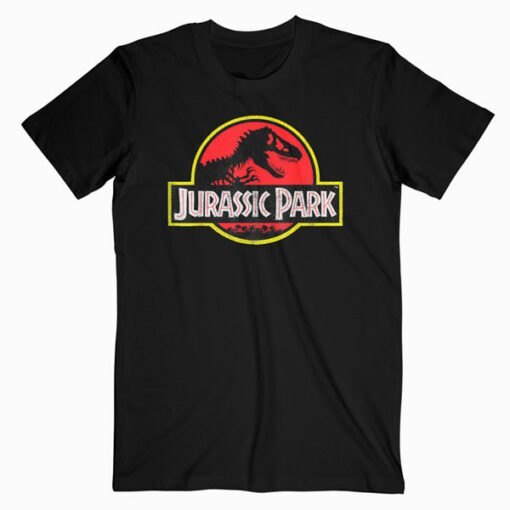 Jurassic Park Distressed Vintage Logo Graphic T Shirt