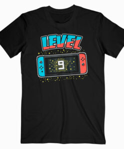 Level 9 Birthday Shirt Boy 9 Years Old Video Games Gift T Shirts
