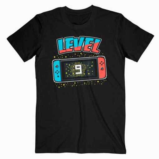 Level 9 Birthday Shirt Boy 9 Years Old Video Games Gift T Shirts