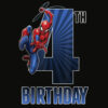 Marvel SpiderMan Swinging 4th Birthday Graphic T Shirt