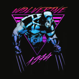 Marvel X Men Wolverine Neon Retro Logan Graphic T Shirt