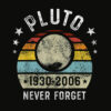 Never Forget Pluto Retro Space Science Graphic Vintage Gift T Shirt