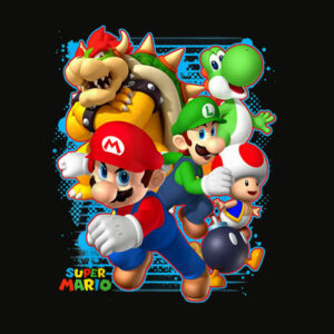 Nintendo Super Mario Luigi Bowser Spray Paint T Shirt