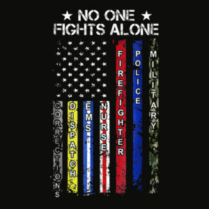 No One Fights Alone USA Flag Thin Line Military Police Nurse dp